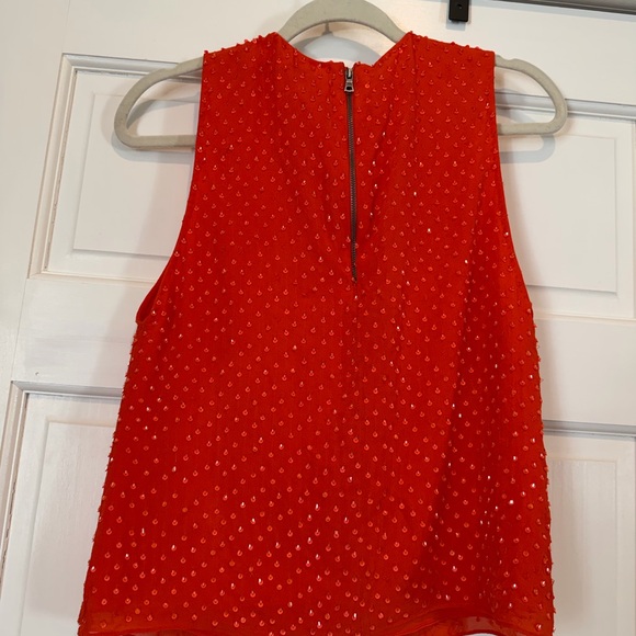 Alice + Olivia Vibrant Red Sleeveless Blouse - Picture 5 of 5